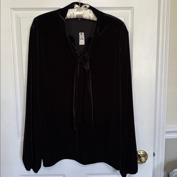 *NWT Talbots Elegant Black Velvet Velveteen Tunic Top Holiday Winter Festive - Picture 11 of 13